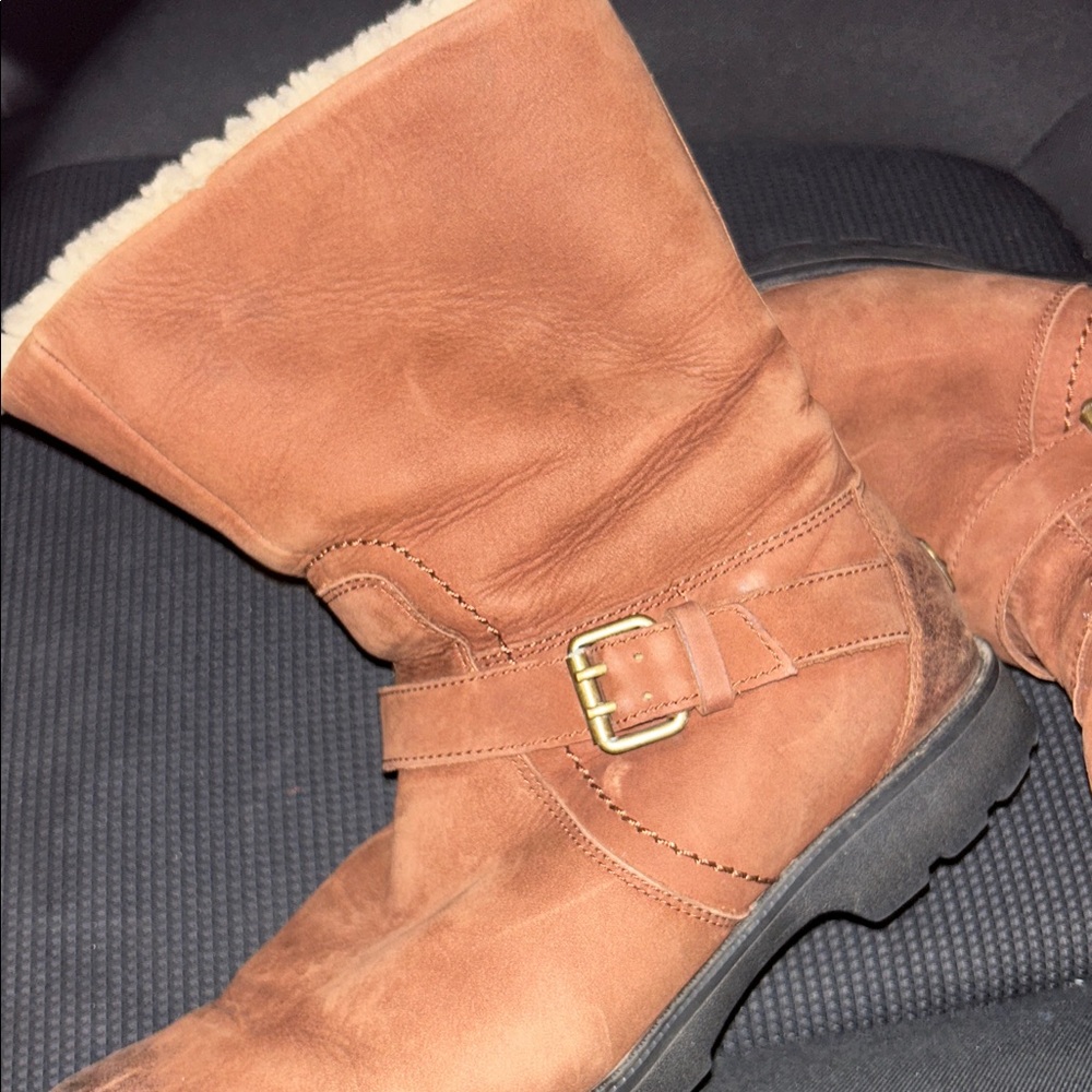 UGG Chestnut Leather Boots - Picture 3 of 6